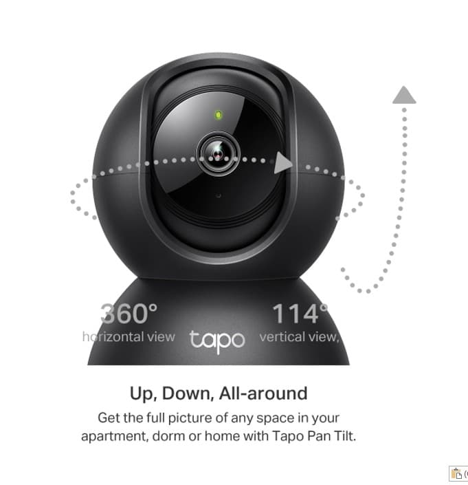 TP-LINK TAPO C211 - 3MP 2K - 360 HORIZONTAL - 114 VERTICAL - MICROFONO Y ALTAVOZ - HASTA 256GB MICRO SD - DETECCION DE MOVIMIENTO - NEGRA - Imagen 2